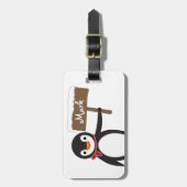 Reversible Niedliche Pinguine mit Scarf und Zeiche Gepäckanhänger (Vorderseite vertikal)