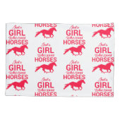 Reversible nur ein Mädchen, das Pferde Lieben Kissenbezug (Rückseite)