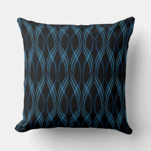 Reversible Ocean Blue Ribbons Throw Kissen