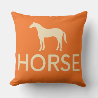 Reversible Orange & Cream Horse Reittiere Kissen