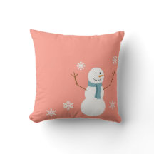 Reversible Peach Snowman Weihnachtsbaum Kissen