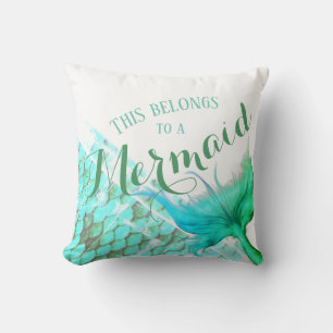 Reversible Personalisierte Mermaid-Bezeichnung ode Kissen