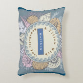 Reversible Personalize Seashells Blue Orange Dekokissen (Vorderseite(Vertikal))