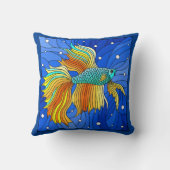 Reversible Personalize Seashells Blue Orange Kissen (Rückseite)