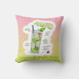 REVERSIBLE PILLOWS - MOJITO RECIPE COCKTAIL ART KISSEN
