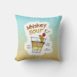 REVERSIBLE PILLOWS - WHISKEY SOUR RECIPE ART KISSEN