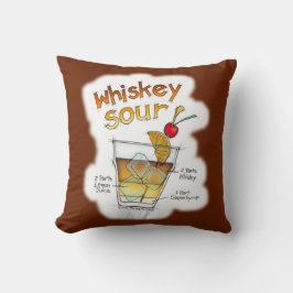 REVERSIBLE PILLOWS - WHISKEY SOUR RECIPE COCKTAIL KISSEN