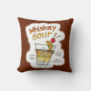 REVERSIBLE PILLOWS - WHISKEY SOUR RECIPE COCKTAIL KISSEN