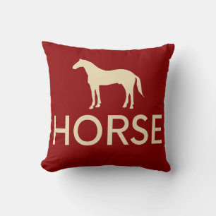 Reversible Red & Cream Horse Reittiere Kissen