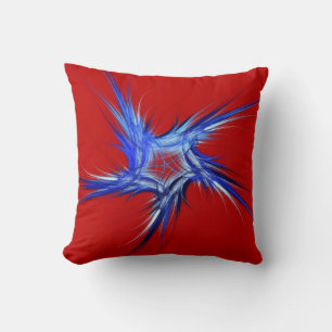 Reversible Red n Blu Patriotic Fraktal Star Pillow Kissen