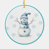 Reversible Reindeer-Baby's 1st Christmas & Snowman Keramik Ornament (Hinten)