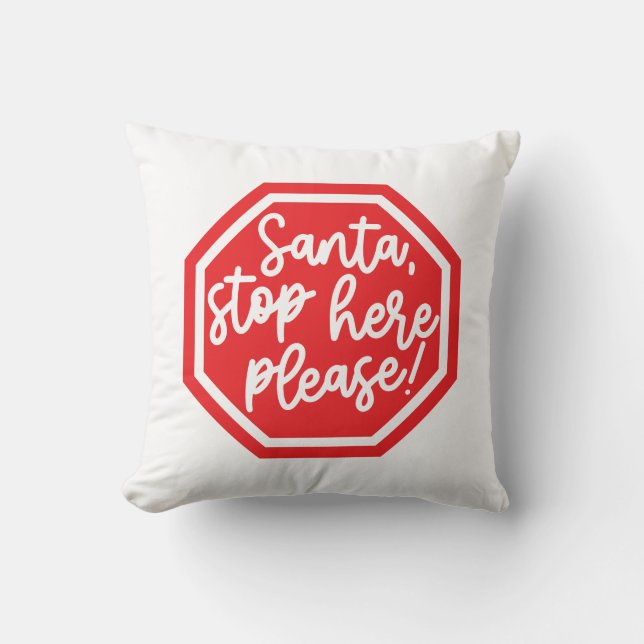 Reversible Santa Stopp bitte hier Kissen (Vorderseite)