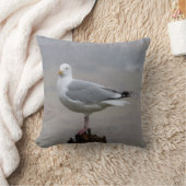 Reversible Seagull auf Post beim Schneekissen Kissen (Decke)
