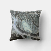 Reversible Spooky Buzzard auf Zweig Kissen (Rückseite)