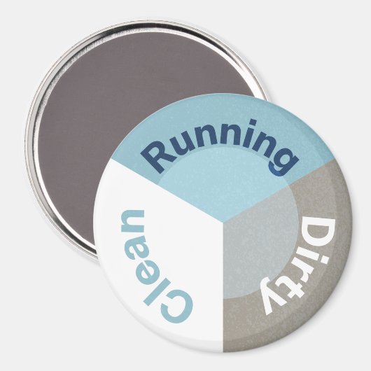 Reversible Spülmaschine läuft sauber, dunkelblau Magnet (Vorderseite/Rückseite)