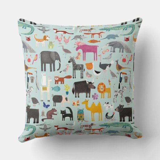 Reversible Tiermenagerie Kissen (Rückseite)