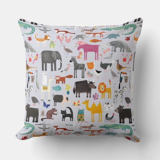 Reversible Tiermenagerie Kissen (Vorderseite)