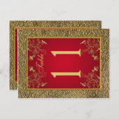 Reversible Tischnummer von Rot und Gold (Vorne/Hinten)