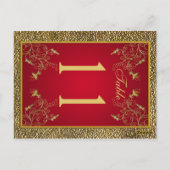Reversible Tischnummer von Rot und Gold (Rückseite)
