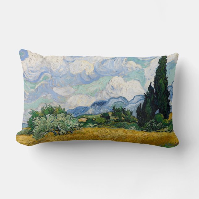 Reversible Van Gogh Wheat Field mit Cypressen Lendenkissen (Vorderseite)