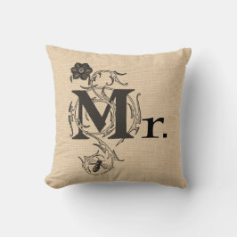 Reversible Wedding Pillow Mr. und Mrs. Kissen