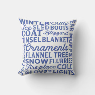 Reversible Winterwörter Kissen