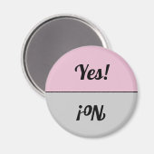 Reversible Yes & No Pink Grau Geschirrspüler Magne Magnet (Vorderseite/Rückseite)