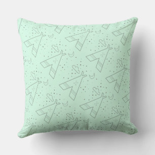 Reversibles Kissen mit Minze-Stammes-Tipi-Musterde