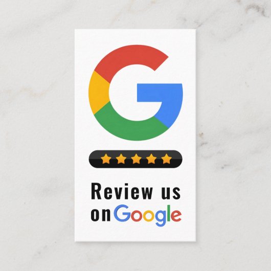 Review Google Review QR Code Google Ratings Visitenkarte (Vorderseite)