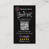 Review Google Review QR Code Google Ratings Visitenkarte (Vorderseite)