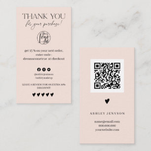 Review Simple black and pink order danke Visitenkarte