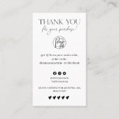 Review Simple Black and White Order Vielen Dank Visitenkarte (Vorderseite)