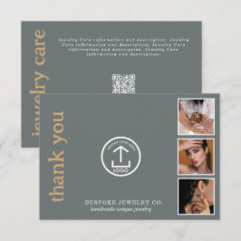 Review Thank You Jewelry Care Card Order Insert Dankeskarte