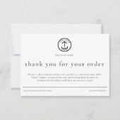 Review Thank You Order Packaging Business Logo Dankeskarte (Vorderseite)