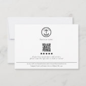 Review Thank You Order Packaging Business Logo Dankeskarte (Rückseite)