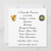 Revised Masquerade Mardi Gras Karneval Einladung (Rückseite)