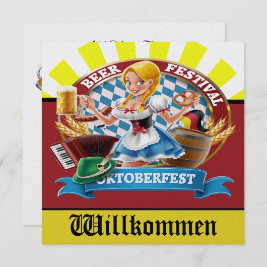 REVISIERTE OKTOBERFEST-Einladung Einladung (Vorne/Hinten)