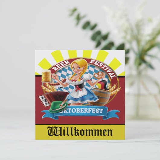 REVISIERTE OKTOBERFEST-Einladung Einladung (Stehend Vorderseite)