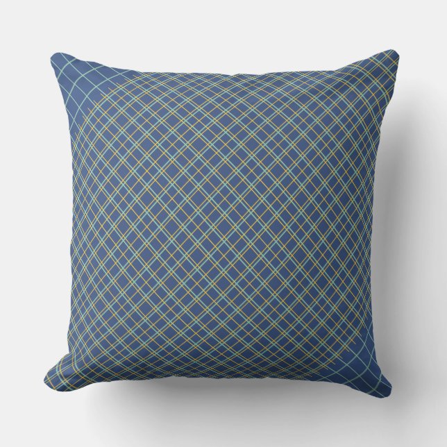 Revisistentes Tartan-blaues Kissen (Vorderseite)