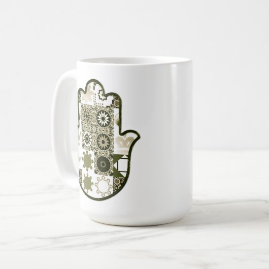 Revisit Khamsa Hand Patchwork 1 Kaffeetasse (Vorderseite Links)