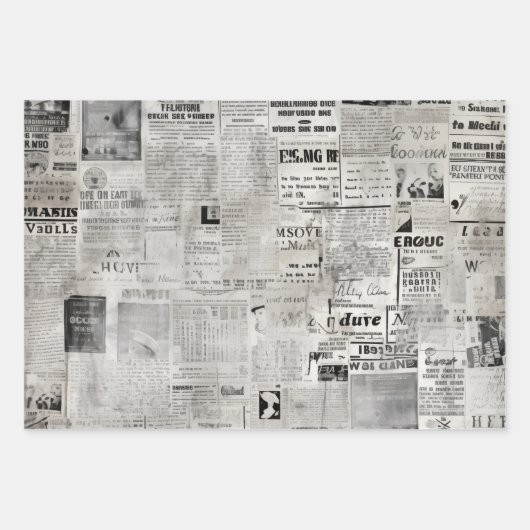 Revival alter Nachrichten Geschenkpapier Set (Vorderseite)