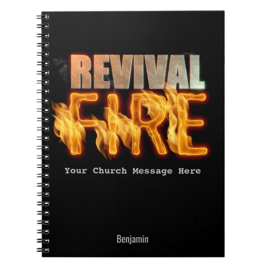 Revival fire church outreach typografie evangelism notizblock (Vorderseite)