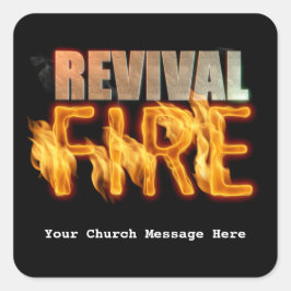 Revival fire church outreach typografie evangelism quadratischer aufkleber