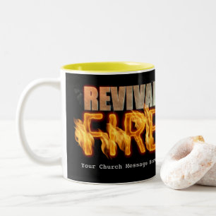 Revival fire church outreach typografie evangelism zweifarbige tasse