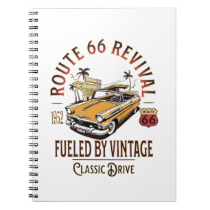 REVIVAL ROUTE 66 - DURCH VINTAGE LUFT BEFÜRWORTET NOTIZBLOCK