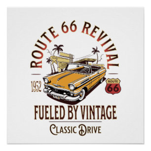 REVIVAL ROUTE 66 - DURCH VINTAGE LUFT BEFÜRWORTET POSTER