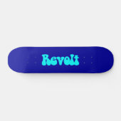 Revolt - Cyan on Dark Blue Skateboard (Horizontal)