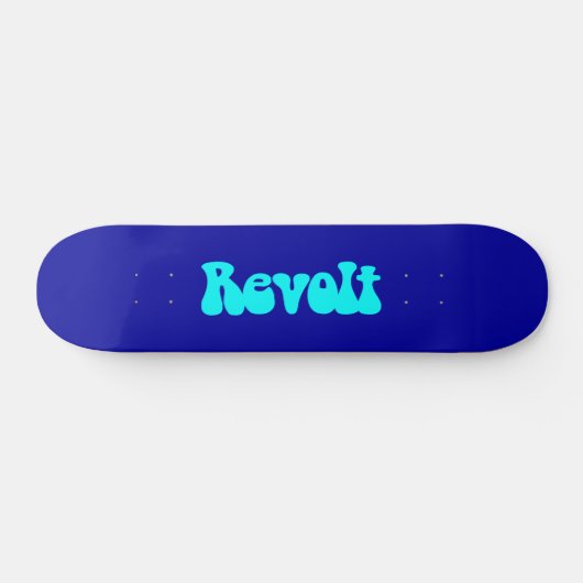 Revolt - Cyan on Dark Blue Skateboard (Horizontal)