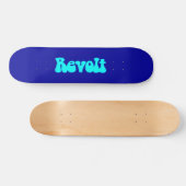 Revolt - Cyan on Dark Blue Skateboard (Horizontal)