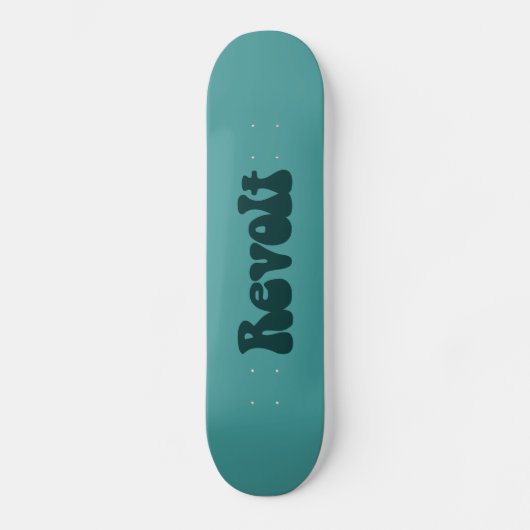 Revolt - Dunkelgrün auf Ocean Green Skateboard (Vorderseite)